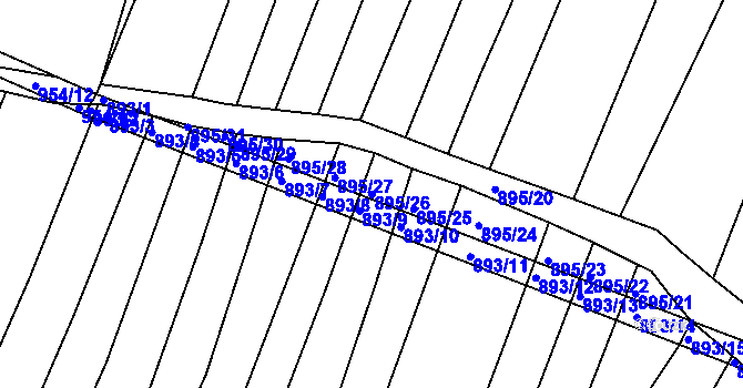 Parcela st. 895/26 v KÚ Domanín, Katastrální mapa