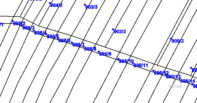 Parcela st. 896/9 v KÚ Domanín, Katastrální mapa