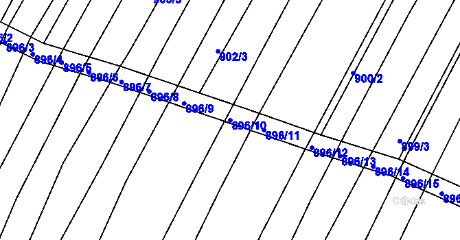 Parcela st. 896/10 v KÚ Domanín, Katastrální mapa
