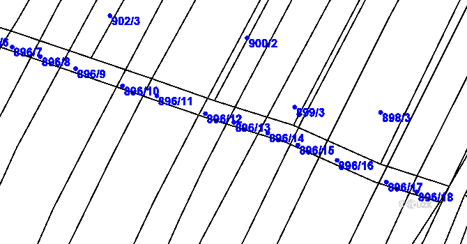Parcela st. 896/13 v KÚ Domanín, Katastrální mapa