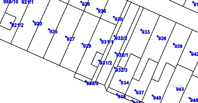 Parcela st. 931 v KÚ Domanín, Katastrální mapa