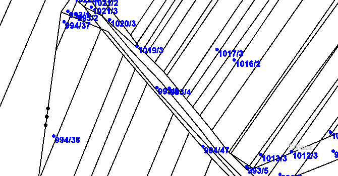 Parcela st. 993/4 v KÚ Domanín, Katastrální mapa