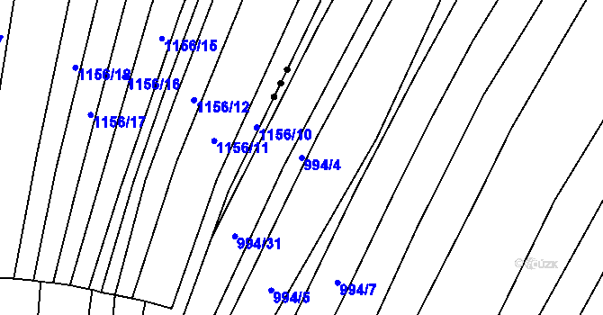 Parcela st. 994/4 v KÚ Domanín, Katastrální mapa