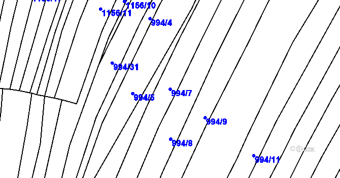 Parcela st. 994/7 v KÚ Domanín, Katastrální mapa