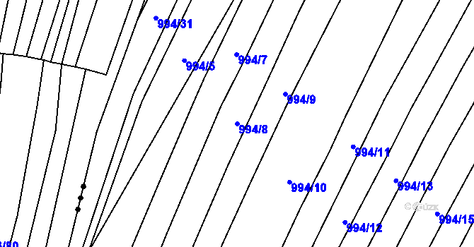 Parcela st. 994/8 v KÚ Domanín, Katastrální mapa