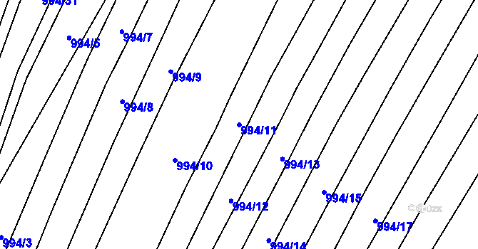Parcela st. 994/11 v KÚ Domanín, Katastrální mapa