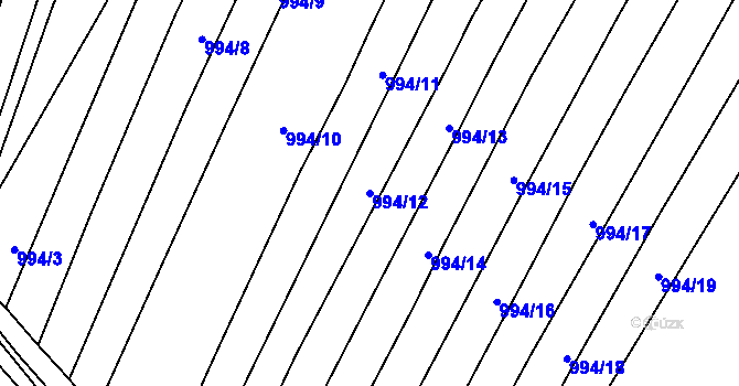 Parcela st. 994/12 v KÚ Domanín, Katastrální mapa
