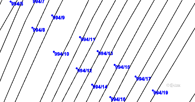 Parcela st. 994/13 v KÚ Domanín, Katastrální mapa