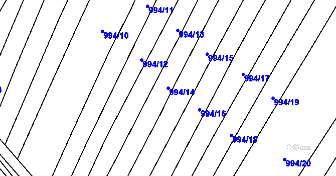 Parcela st. 994/14 v KÚ Domanín, Katastrální mapa