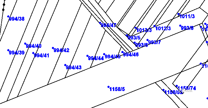 Parcela st. 994/45 v KÚ Domanín, Katastrální mapa