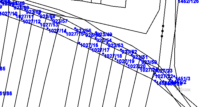 Parcela st. 1027/18 v KÚ Domanín, Katastrální mapa