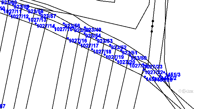 Parcela st. 1027/19 v KÚ Domanín, Katastrální mapa