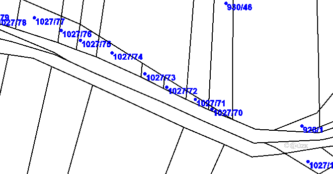 Parcela st. 1027/72 v KÚ Domanín, Katastrální mapa