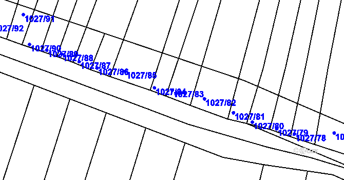 Parcela st. 1027/83 v KÚ Domanín, Katastrální mapa