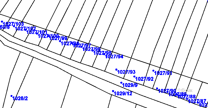 Parcela st. 1027/94 v KÚ Domanín, Katastrální mapa