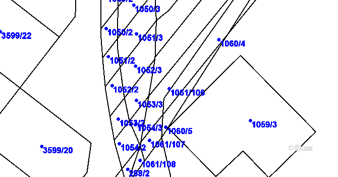 Parcela st. 1061/106 v KÚ Domanín, Katastrální mapa