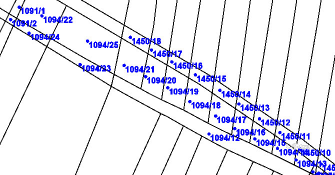 Parcela st. 1094/19 v KÚ Domanín, Katastrální mapa