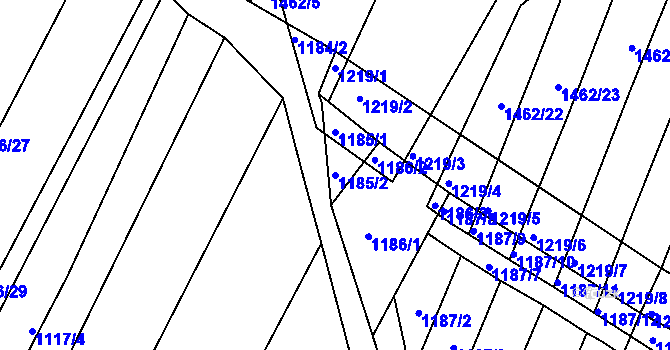 Parcela st. 1185/2 v KÚ Domanín, Katastrální mapa