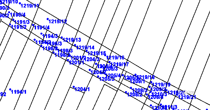 Parcela st. 1219/16 v KÚ Domanín, Katastrální mapa
