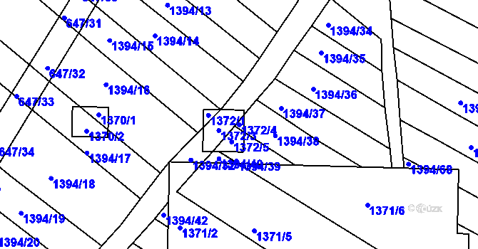 Parcela st. 1372/4 v KÚ Domanín, Katastrální mapa