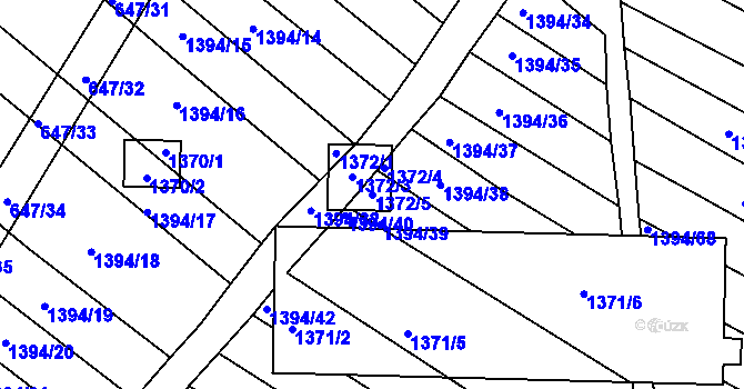 Parcela st. 1372/5 v KÚ Domanín, Katastrální mapa