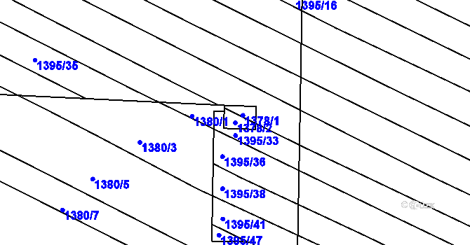 Parcela st. 1378/2 v KÚ Domanín, Katastrální mapa