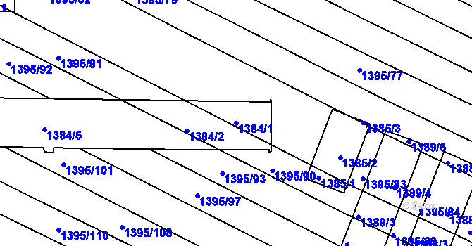 Parcela st. 1384/1 v KÚ Domanín, Katastrální mapa