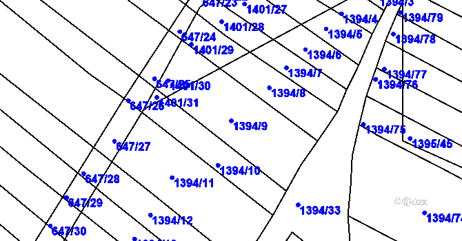 Parcela st. 1394/9 v KÚ Domanín, Katastrální mapa