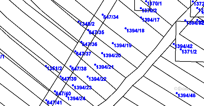 Parcela st. 1394/20 v KÚ Domanín, Katastrální mapa