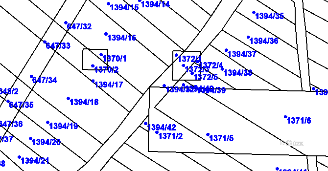 Parcela st. 1394/32 v KÚ Domanín, Katastrální mapa