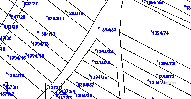 Parcela st. 1394/34 v KÚ Domanín, Katastrální mapa
