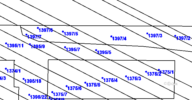 Parcela st. 1395/5 v KÚ Domanín, Katastrální mapa