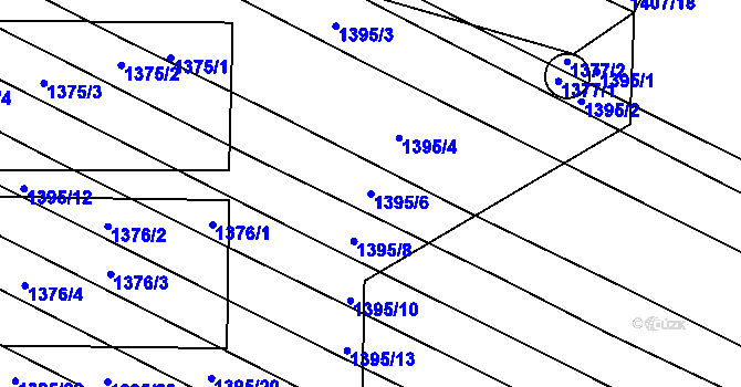 Parcela st. 1395/6 v KÚ Domanín, Katastrální mapa