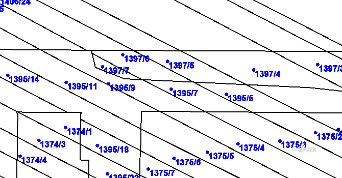 Parcela st. 1395/7 v KÚ Domanín, Katastrální mapa