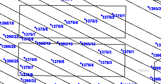 Parcela st. 1395/12 v KÚ Domanín, Katastrální mapa