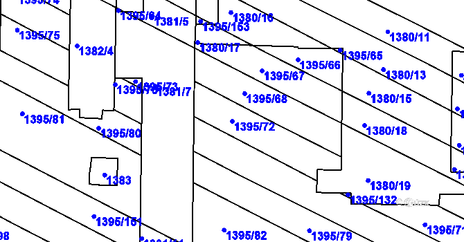 Parcela st. 1395/72 v KÚ Domanín, Katastrální mapa