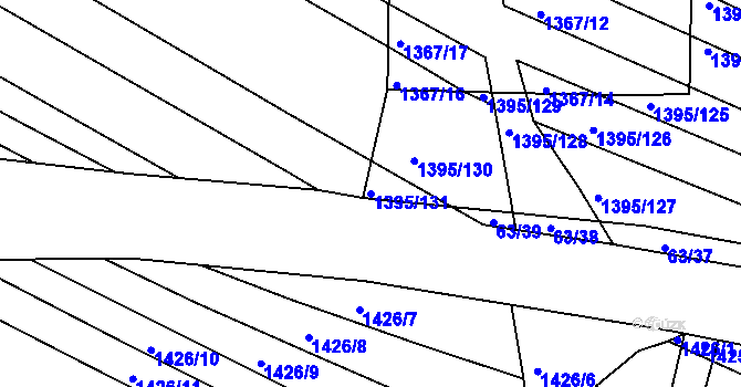 Parcela st. 1395/131 v KÚ Domanín, Katastrální mapa