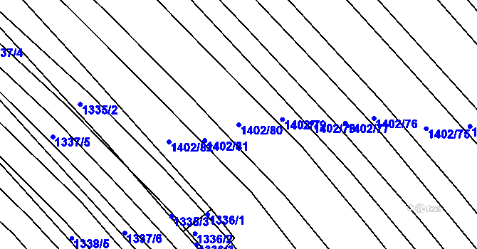 Parcela st. 1402/80 v KÚ Domanín, Katastrální mapa
