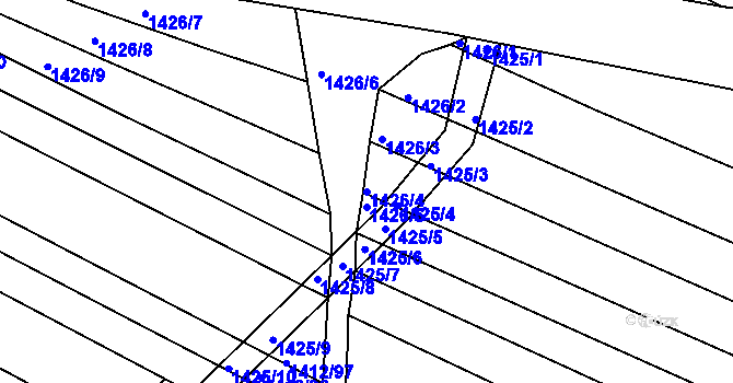 Parcela st. 1426/4 v KÚ Domanín, Katastrální mapa