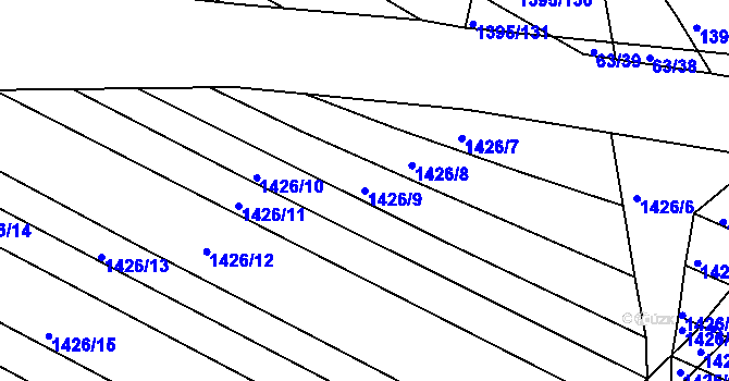 Parcela st. 1426/9 v KÚ Domanín, Katastrální mapa