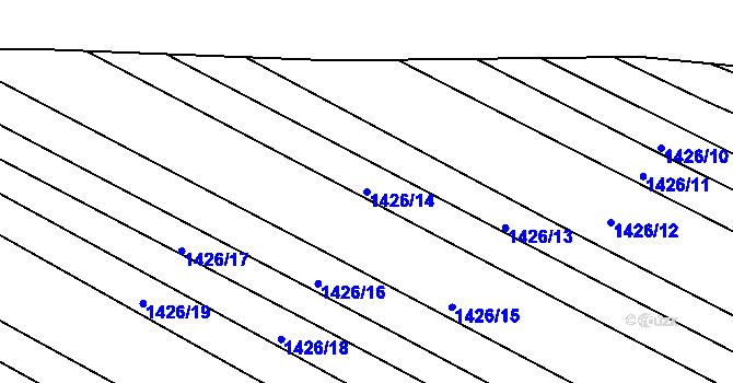 Parcela st. 1426/14 v KÚ Domanín, Katastrální mapa