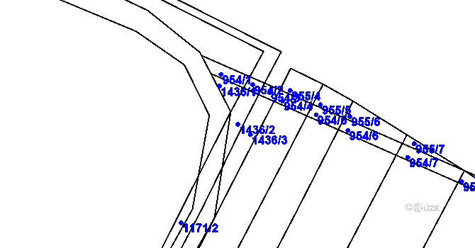 Parcela st. 1436/2 v KÚ Domanín, Katastrální mapa