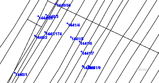 Parcela st. 1441/6 v KÚ Domanín, Katastrální mapa