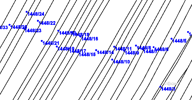 Parcela st. 1448/14 v KÚ Domanín, Katastrální mapa