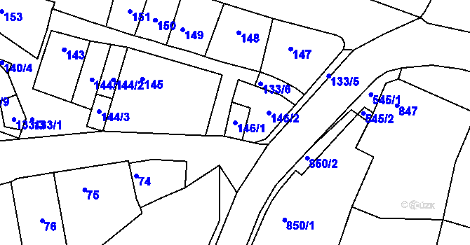 Parcela st. 146/1 v KÚ Domanín, Katastrální mapa