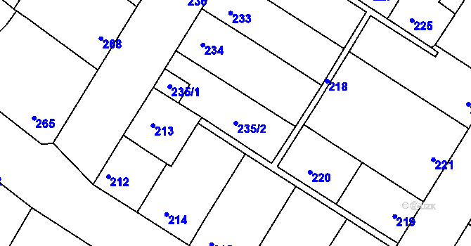 Parcela st. 235/2 v KÚ Domanín, Katastrální mapa