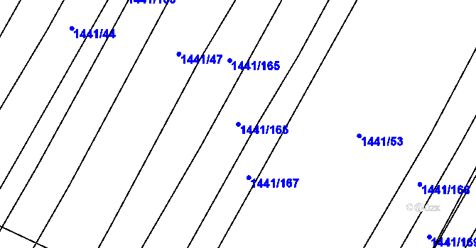 Parcela st. 1441/166 v KÚ Domanín, Katastrální mapa