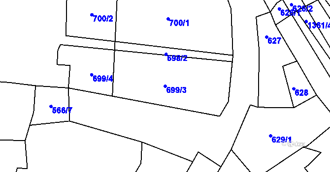 Parcela st. 699/3 v KÚ Domanín, Katastrální mapa