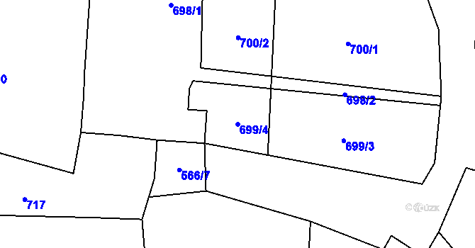 Parcela st. 699/4 v KÚ Domanín, Katastrální mapa
