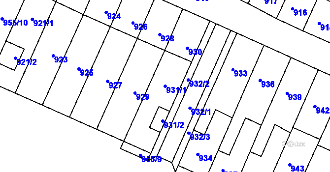 Parcela st. 931/1 v KÚ Domanín, Katastrální mapa